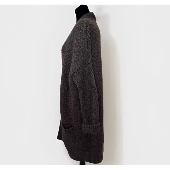 Karl Donoghue Long Cardigan Sweater Sz 4, UK 8 Brown Chunky Knit Wool Mohair - Picture 2 of 9